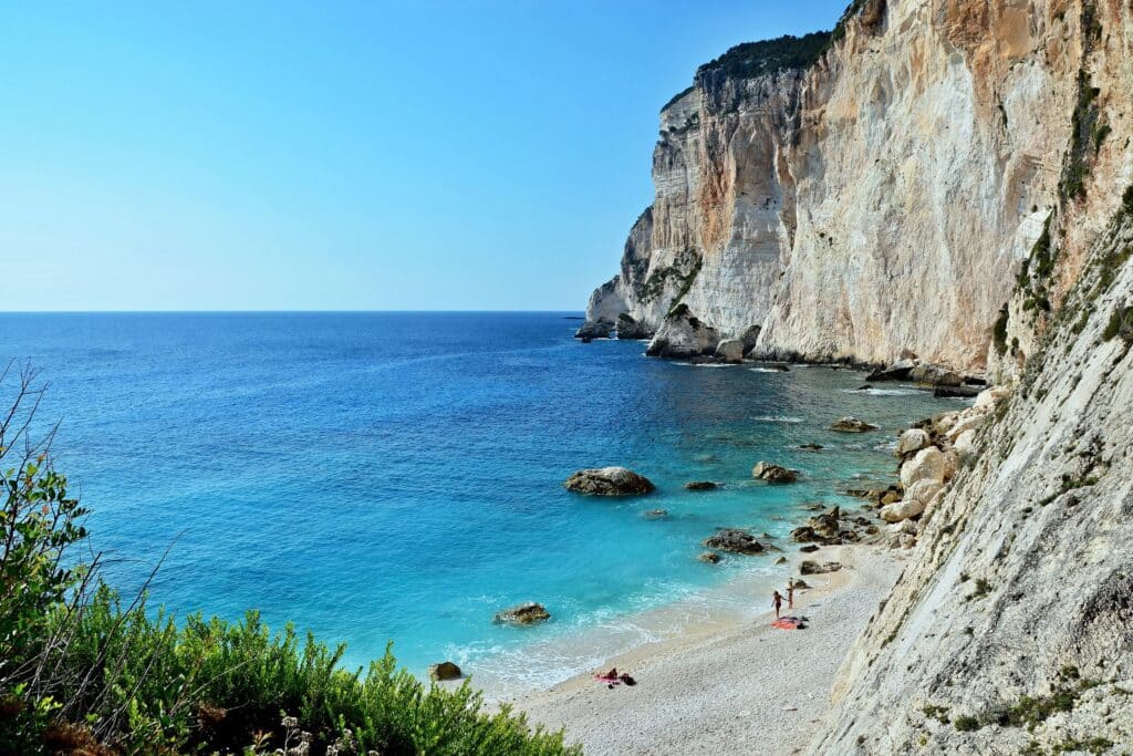 Baignade, île De Paxos, Falaises d'Erimitis, Grèce, Bikemp