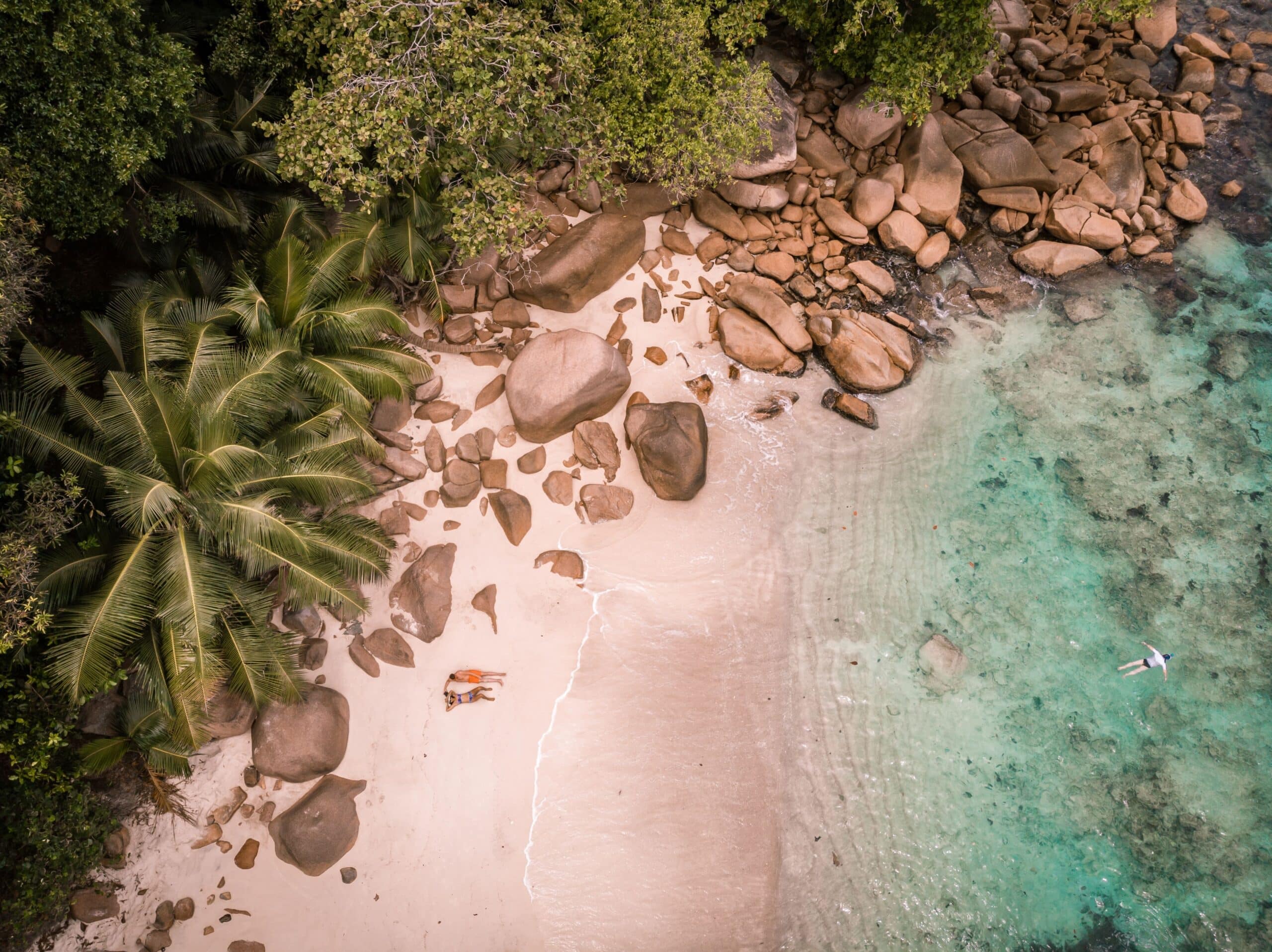 Baignade Sur L'île De Praslin, Seychelles