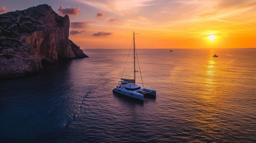 Catamaran coucher de soleil, San Antonio, Ibiza, Baléares