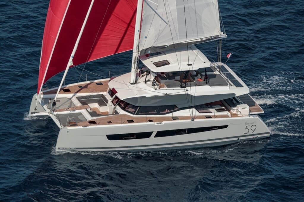 En navigation gennaker Samana 59 Fountaine Pajot