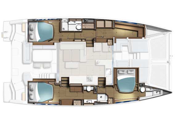 Léopard 46 Plan 3 Cabines