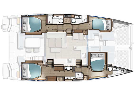 Léopard 46 Plan 4 Cabines