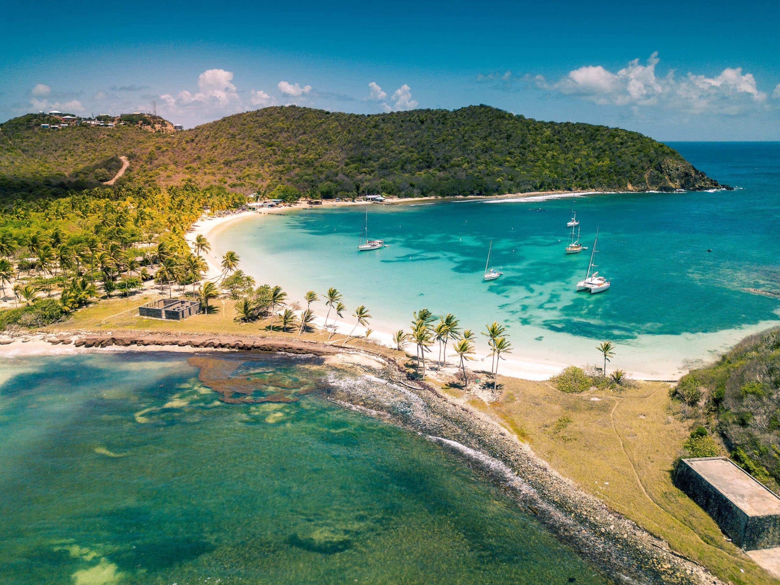 Plage Mayreau, Tobago Cays, Saint Vincent Et Les Grenadines, Antilles