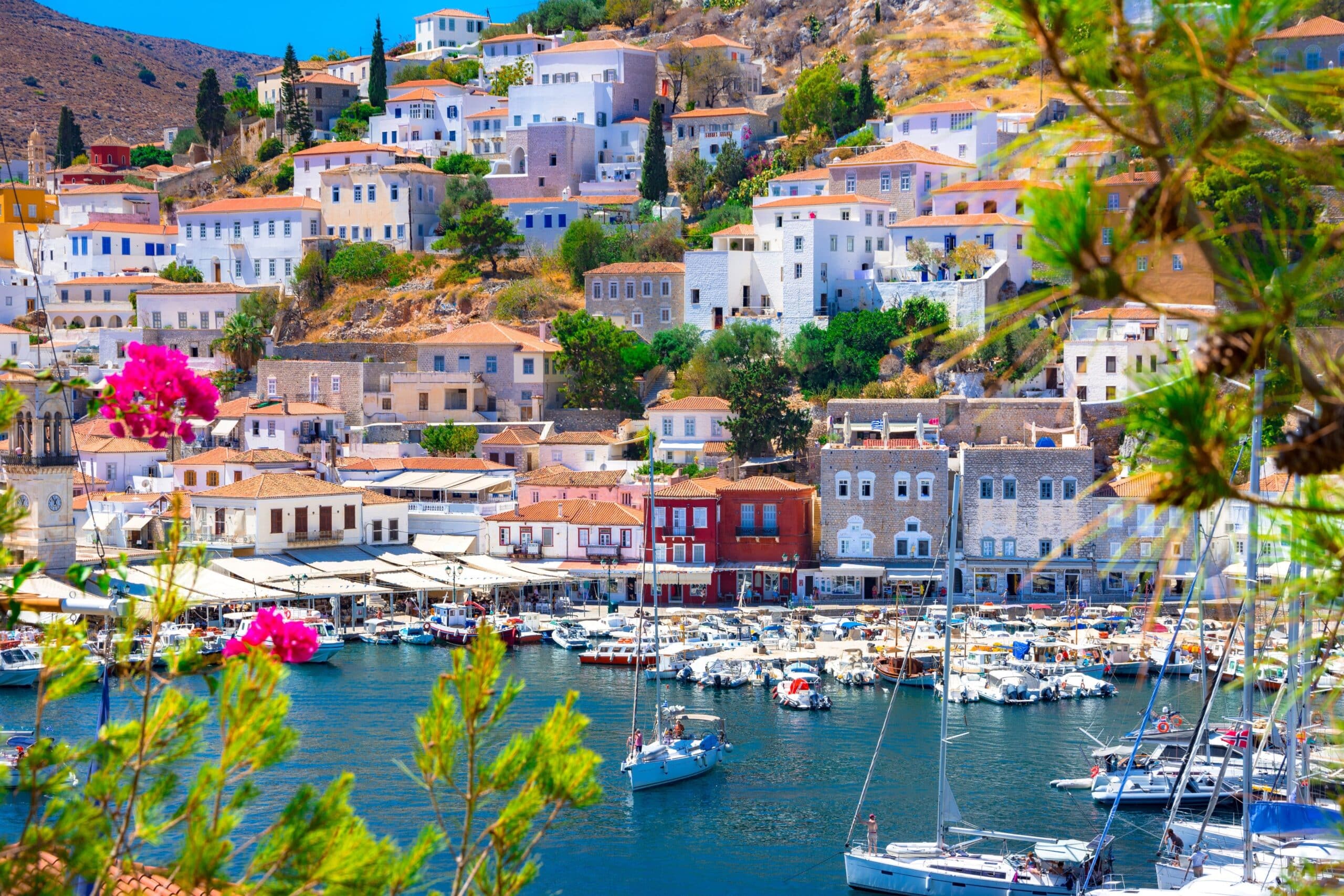 Vue Sur L'île D'Hydra, Grèce, Saronique, Gatsi