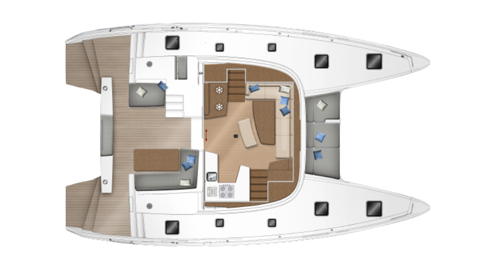 Plan cockpit Lagoon 42 Millenium