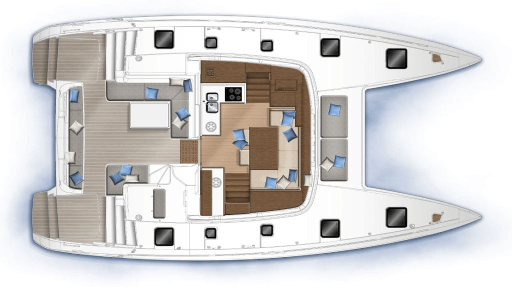 Plan du cockpit du lagoon 40